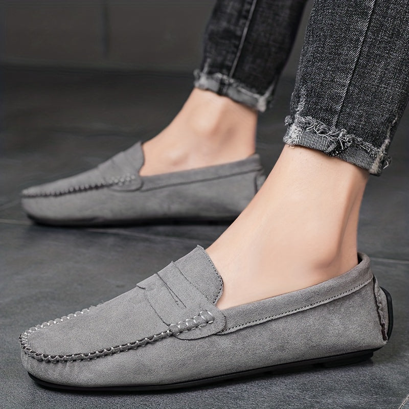 Men's Casual Loafers Fabric Slip-On Non-Slip Round Toe Comfortable Durable Shoes