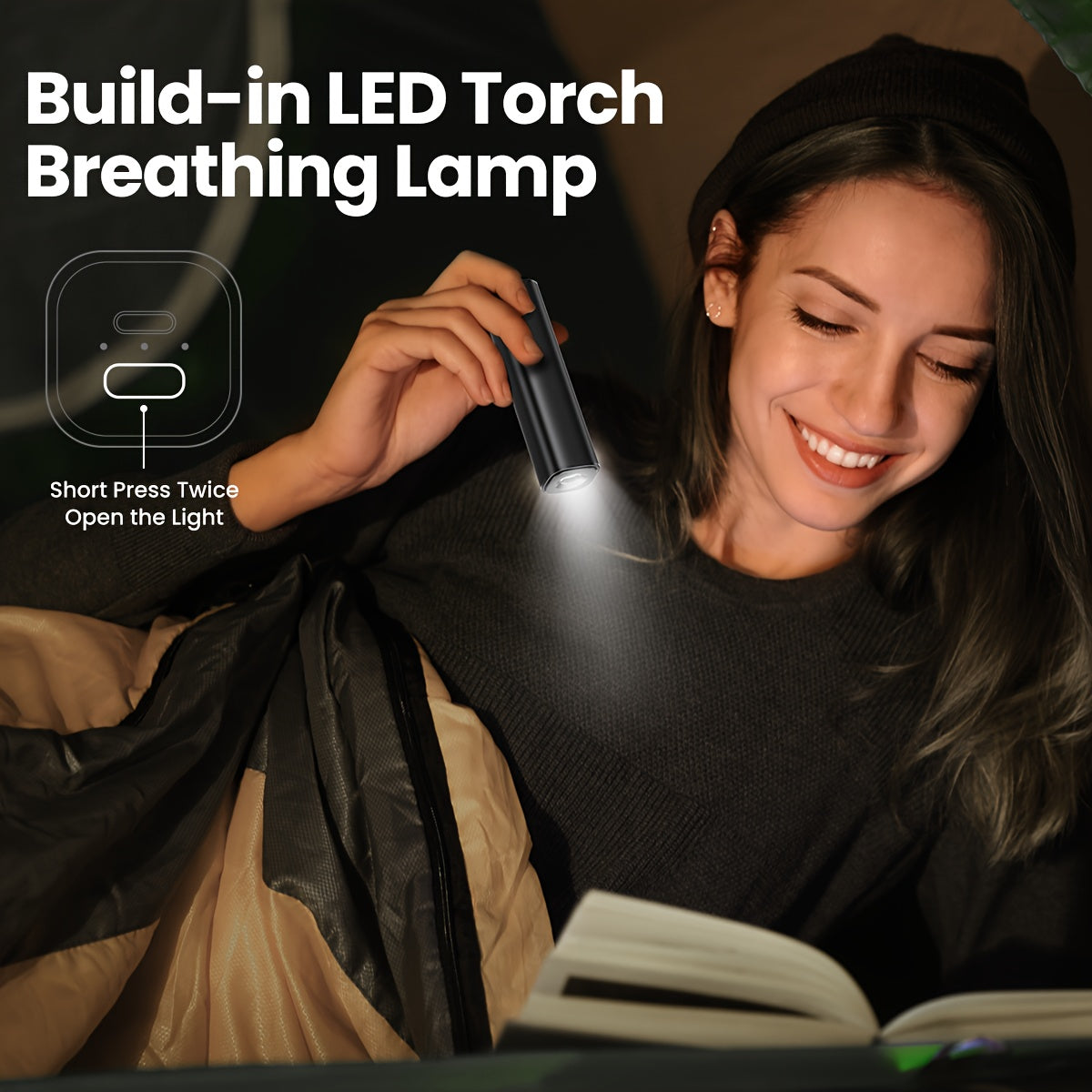 2 Packs Rechargeable Hand Warmers Quick Heat USB Portable for Outdoors