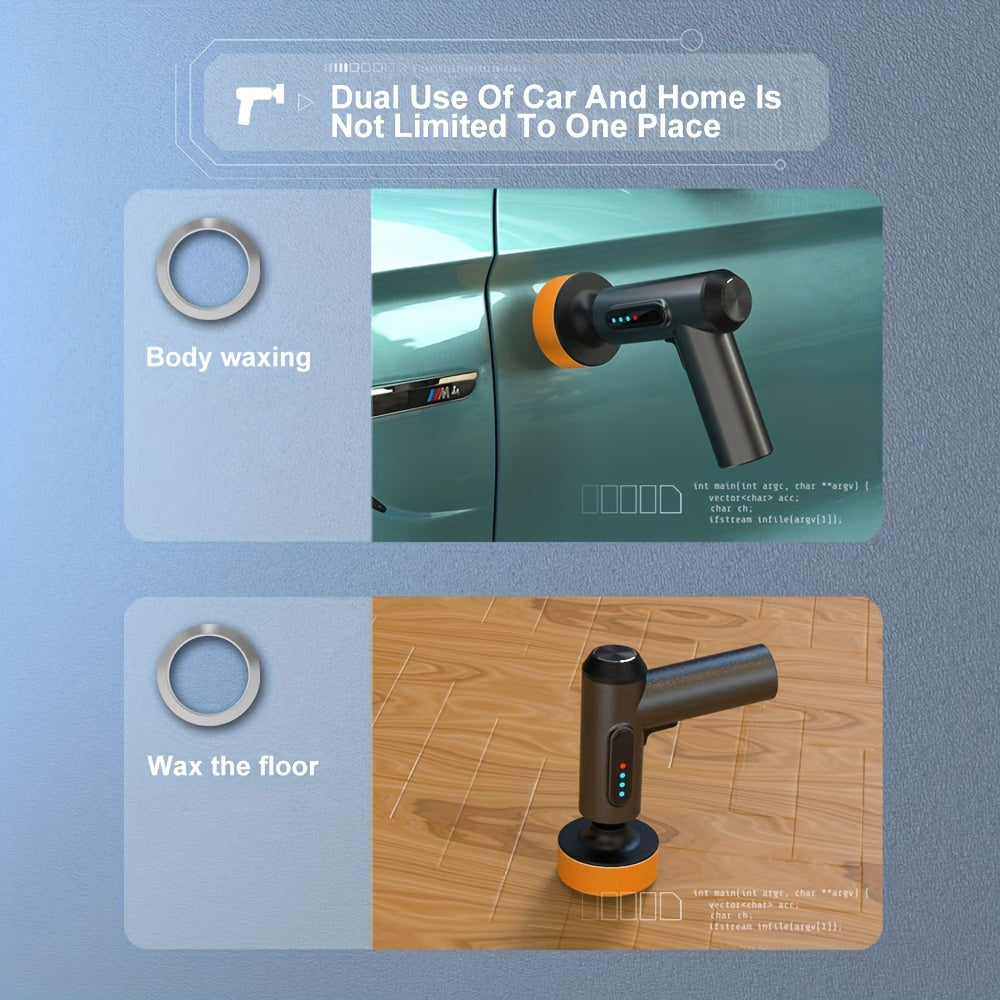 Cordless Car Buffer and Polisher Kit with USB Charging and Digital Display