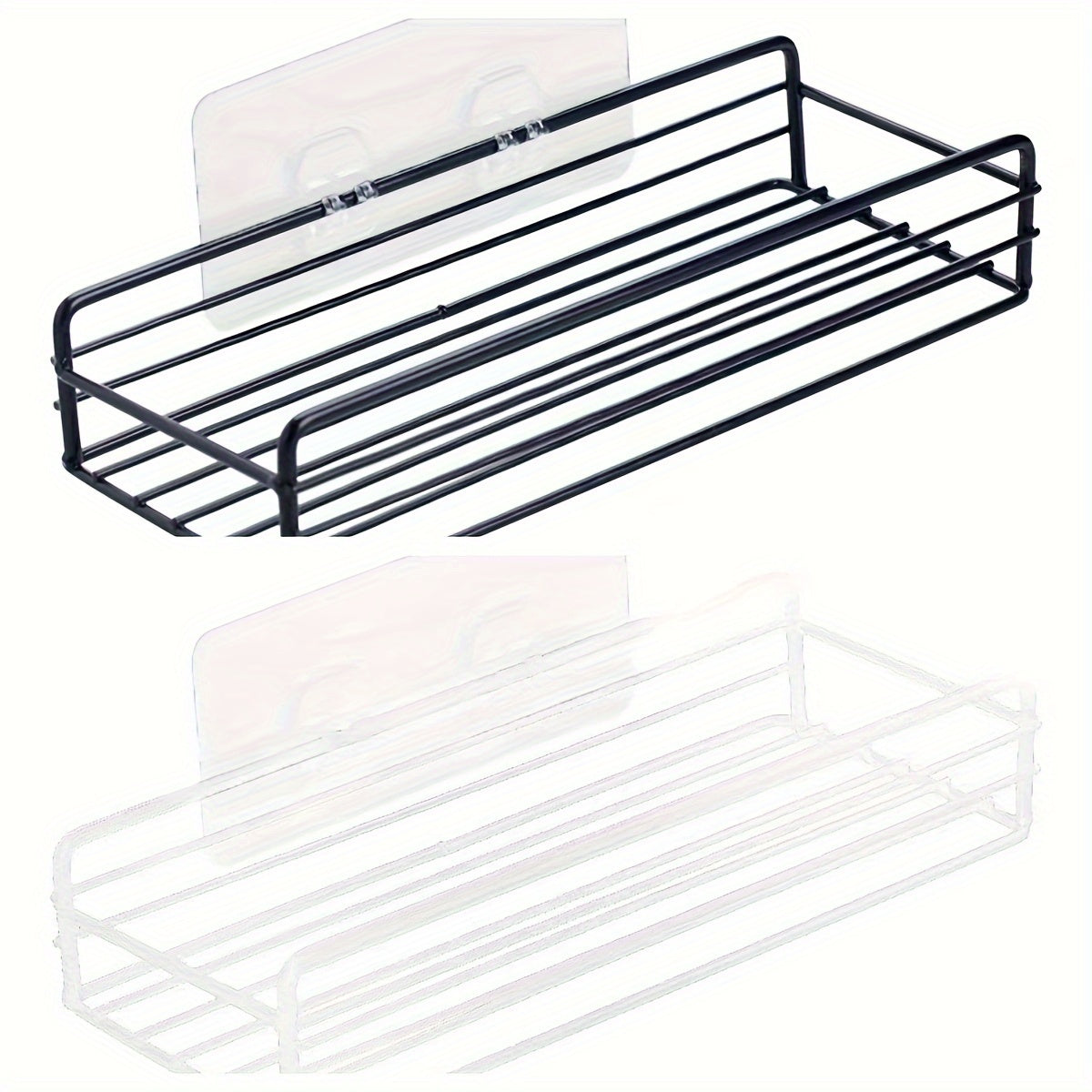 Estante de baño de metal para pared, sin taladro, organizador para artículos de tocador y suministros de cocina