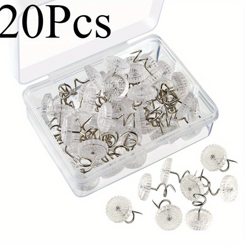 Set of 20/50/100 Stainless Steel Transparent Spiral Bed Skirt Clips for Sofa Covers