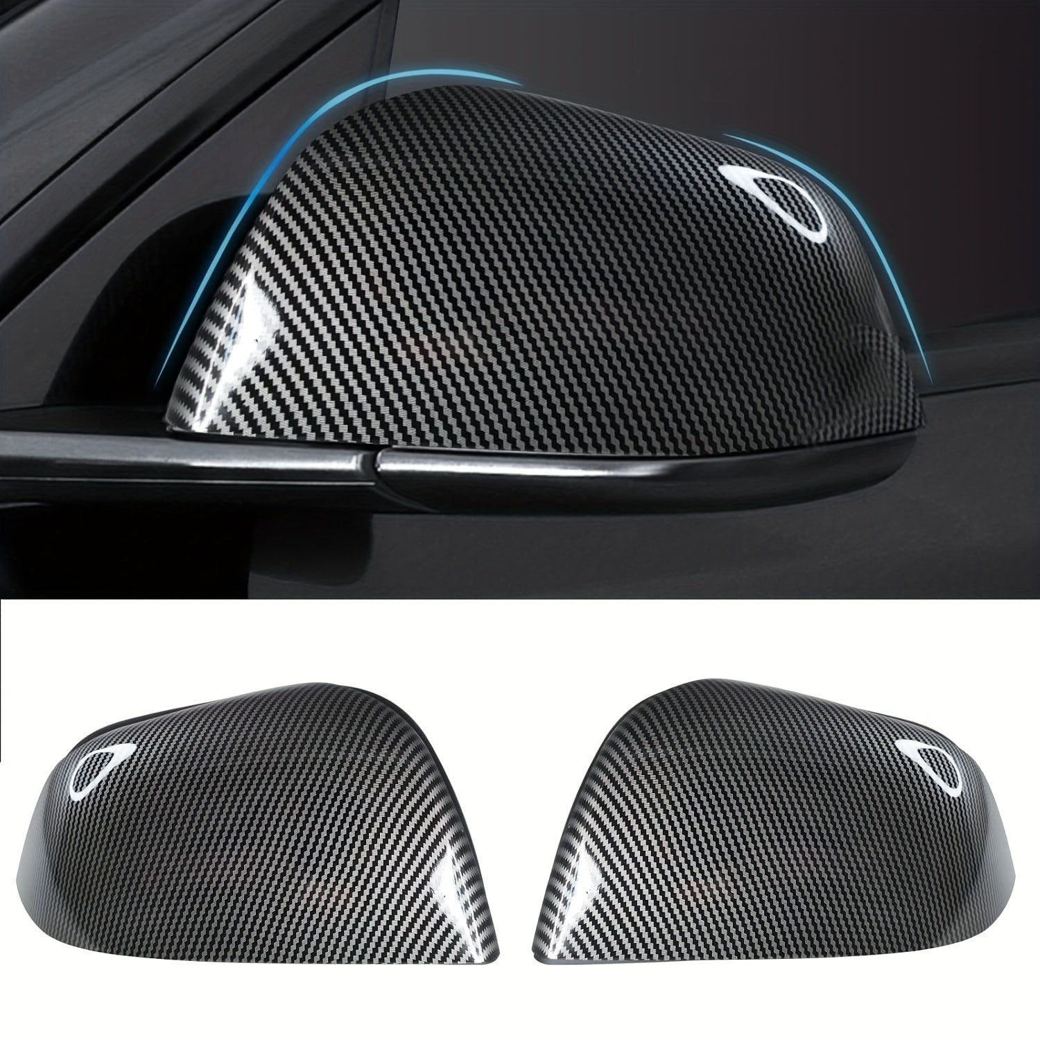 Car Side Mirror Cover for Model Y Rear Mirror Cover 2pcs Black 2021-2024