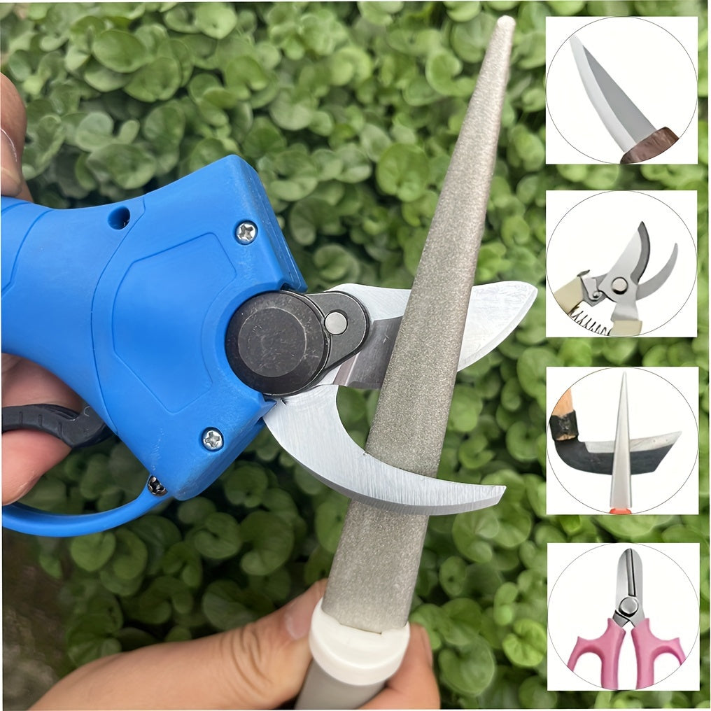 Kichik oshxona pichoqlari, qaychi, bog' uskunalari uchun ikki tomonlama olmosli shag'alli qattiqlashtiruvchi tayoq