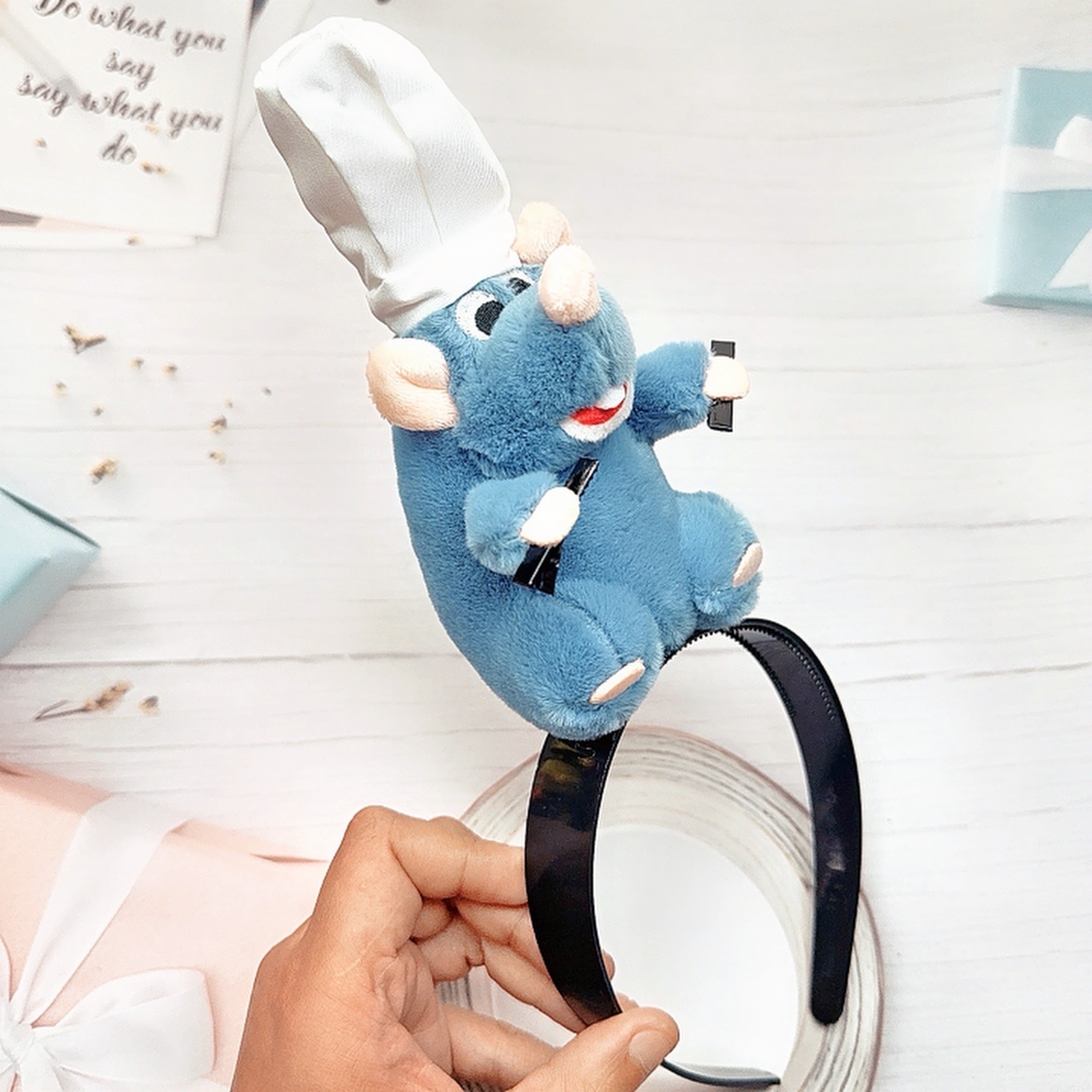 Fuzzy Mouse Headband for Women Halloween Cosplay Hair Accessory Fall Winter