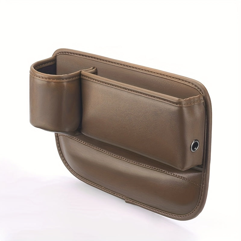 Black Universal Car Seat Gap Organizer with Cup Holder and Armrest Storage
