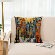 Single Sided Printed Throw Pillowcase 42.93cm Square for Sofa Living Room Bedroom Decor