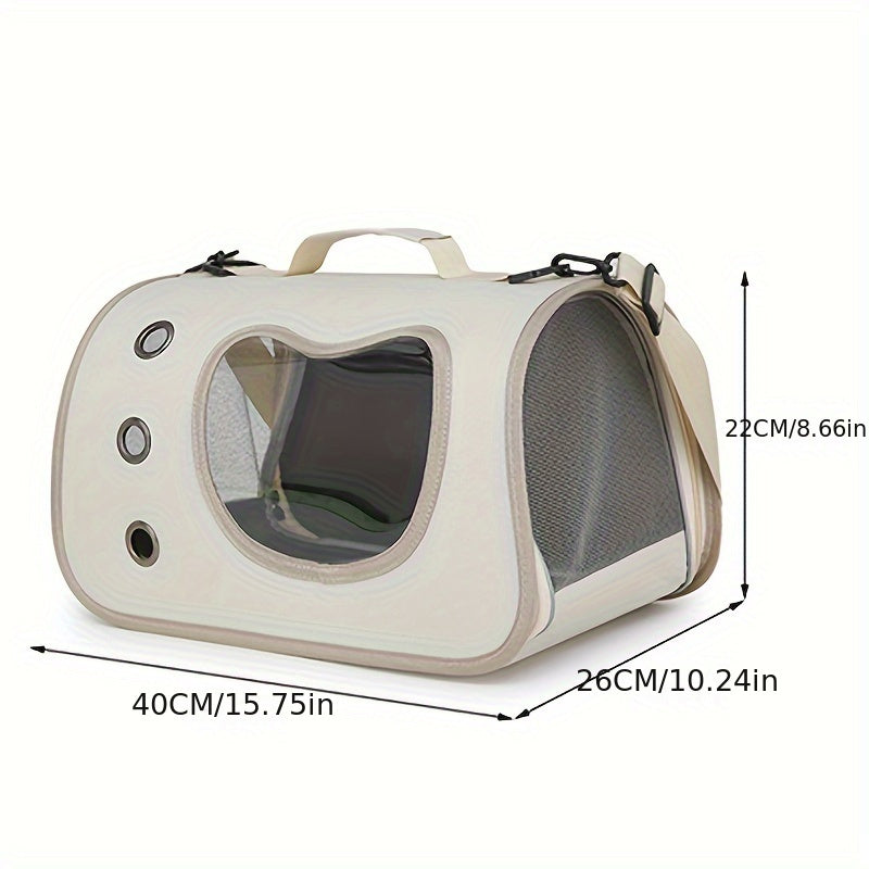 Pet Backpack for Cats and Puppies Soft Breathable Polyester Ventilated Zipper Handle