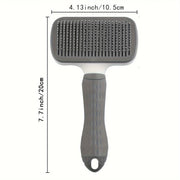 Pet Grooming Brush for Dogs and Cats Deshedding Massage Comb with One-Click Hair Removal Plastic Handle
