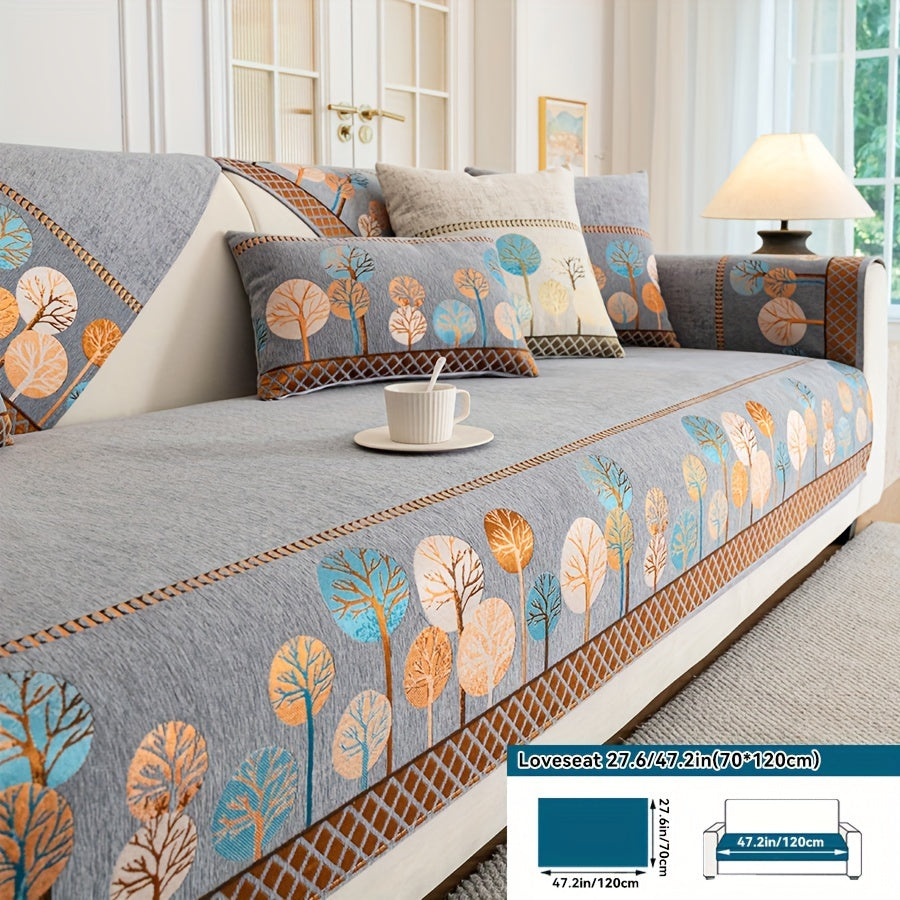 Нескользящая накидка на диван с мотивом дерева для 1-4 местных диванов, безопасна для домашних животных, моется в машине, прочная