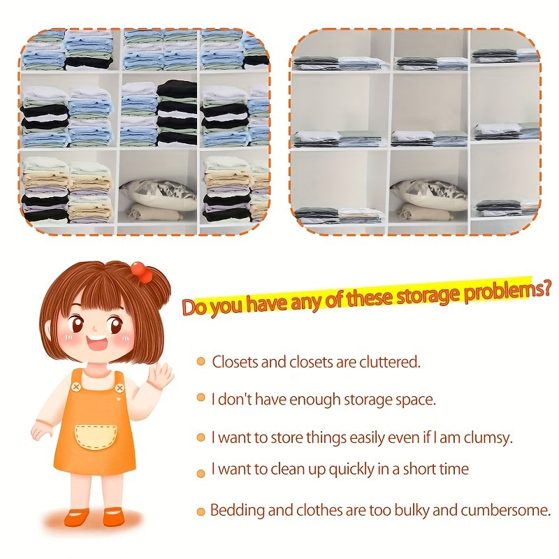 Set of 7 Vacuum Storage Bags with Hand Pump for Clothes Bedding and Travel