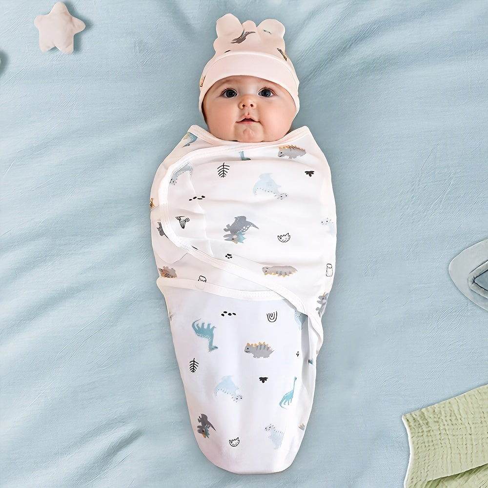 Conjunto de manta de arrullo para recién nacidos para bebés de 0 a 6 meses, saco de dormir de algodón para niños y niñas