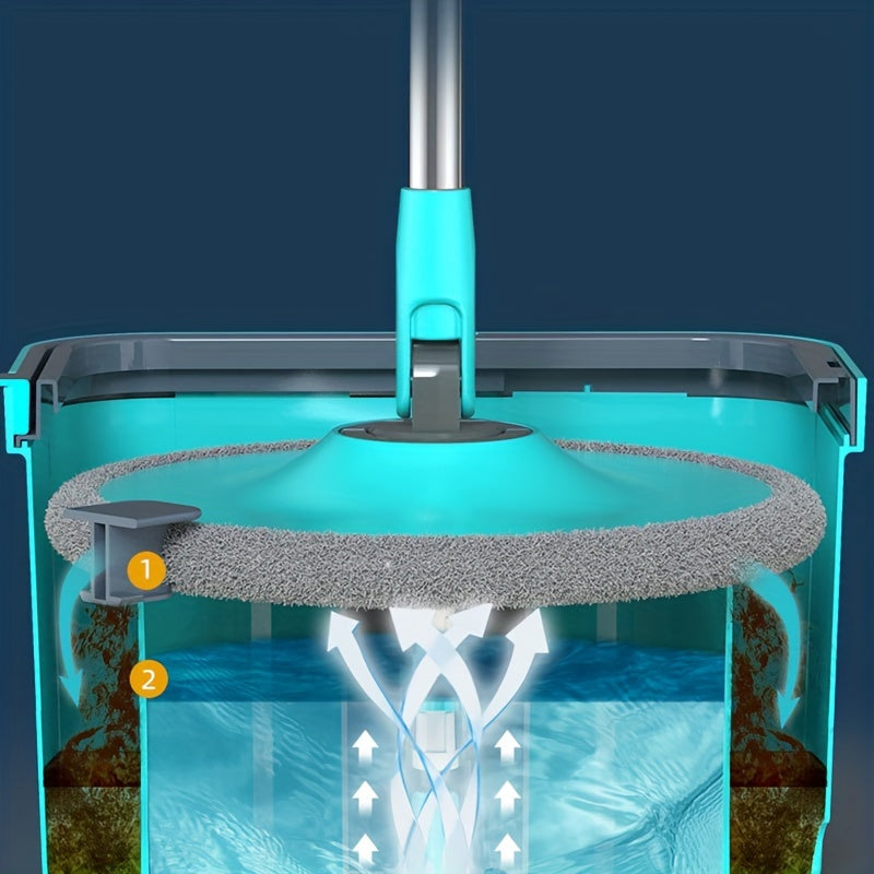 Qoʻldan ozod mop va kova toʻplami, 2/4/6 ta mato bilan hoʻl va quruq tozalash uchun