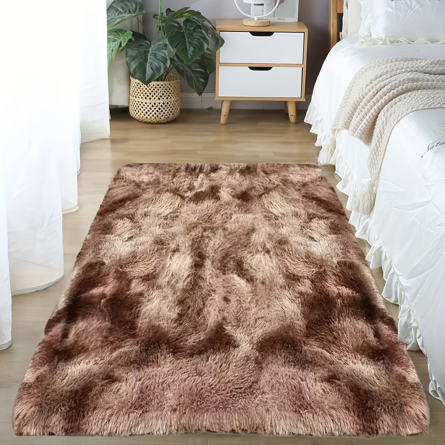 Soft Plush Drum Carpet Area Rug Non-Slip Washable Fabric Bedroom Living Room Dorm Decor