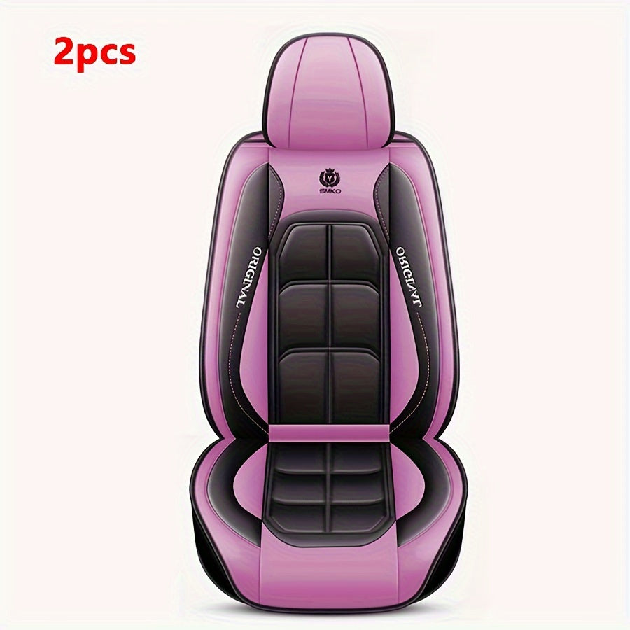 Universal Fit PU Leather Car Seat Covers Front Seat Protectors for Trucks SUVs