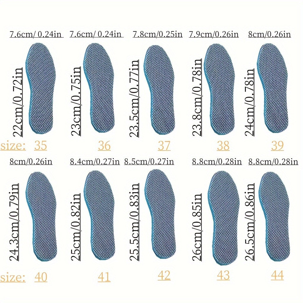 Unisex Breathable Sweat-Absorbing Insoles Cushion Pads for Women Men