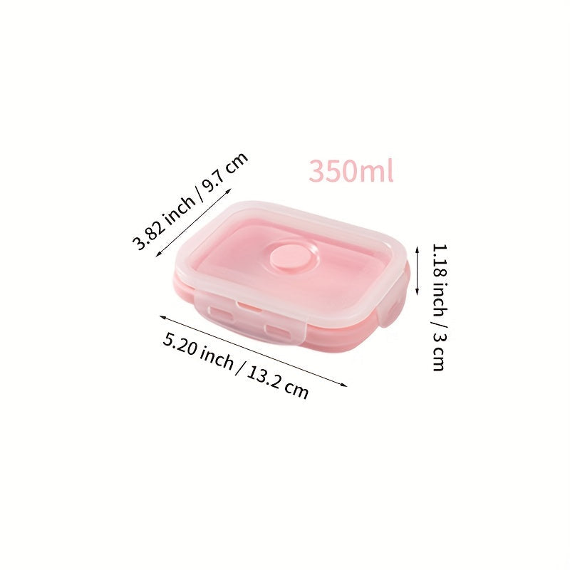 Set of Four Collapsible Silicone Food Storage Containers Stackable Meal Prep Bowls