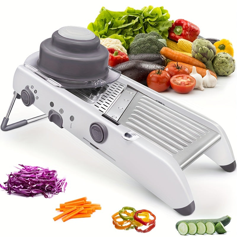 Premium Stainless Steel Vegetable Chopper 1pc Manual Food Processor with Curved Blades