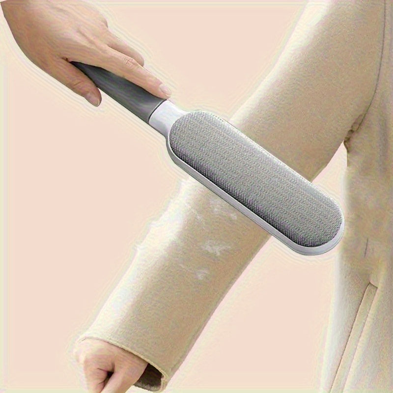 1 dona Spring Pet Hair Removal Brush - Ikki tomonlama statik yopishqoq lint olib tashlovchi, qo'lda ishlash, elektr energiyasi talab qilinmaydi - Pashsha bayrami hayvonlari, uy tozalash yordamchisi uchun ideal, oson tozalanadi