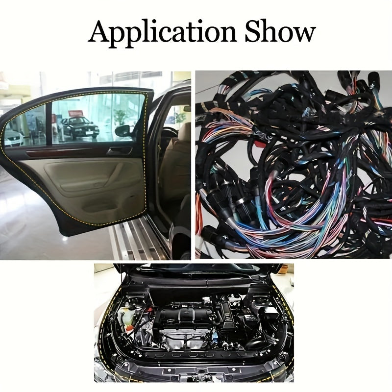 Тесьма на липучке, устойчивая к высоким температурам, черная, для автомобильных проводов