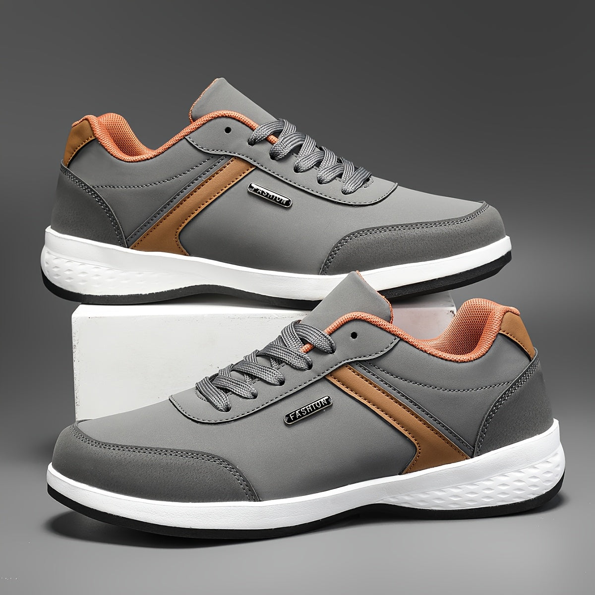 Мужские повседневные туфли на низком ходу, шнуровка, искусственная кожа, геометрический узор, деловой комфорт