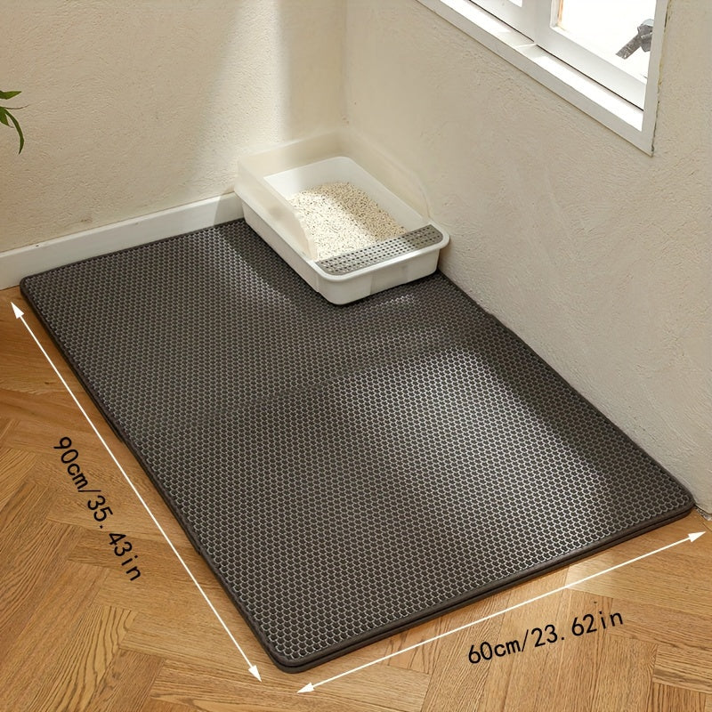 Large Dual-Layer EVA Cat Litter Mat for Easy Cleanup and Splash Prevention
