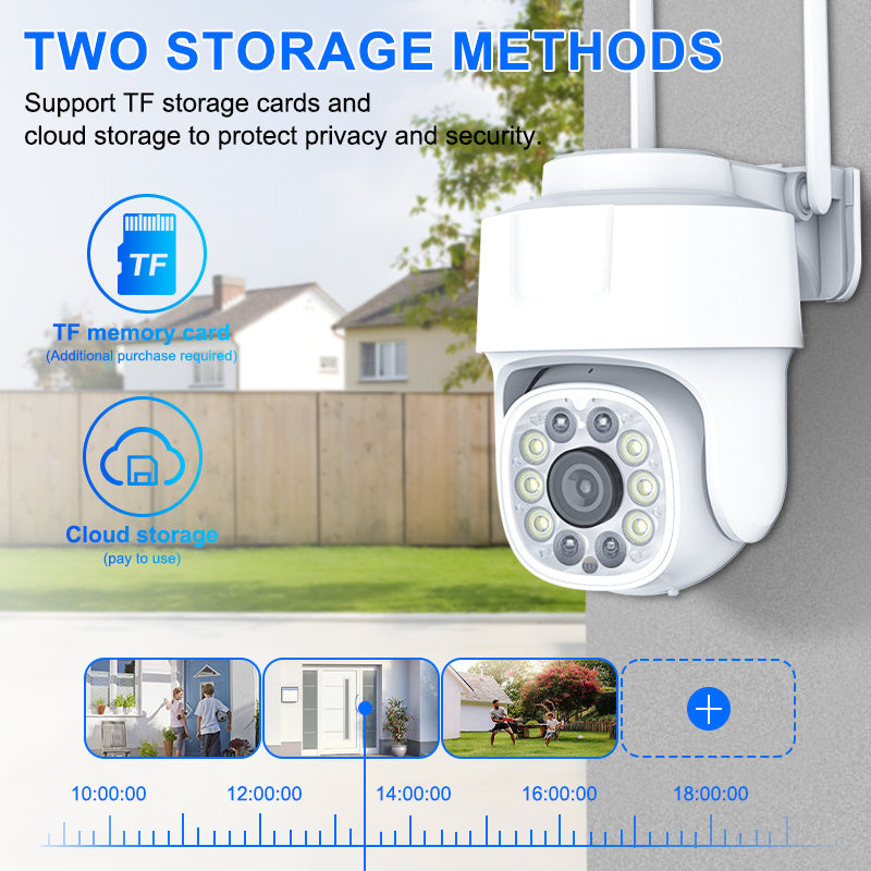 1080P WiFi Security Camera with Color Night Vision Two-Way Audio Motion Alerts Pan-Tilt Smartphone Compatible