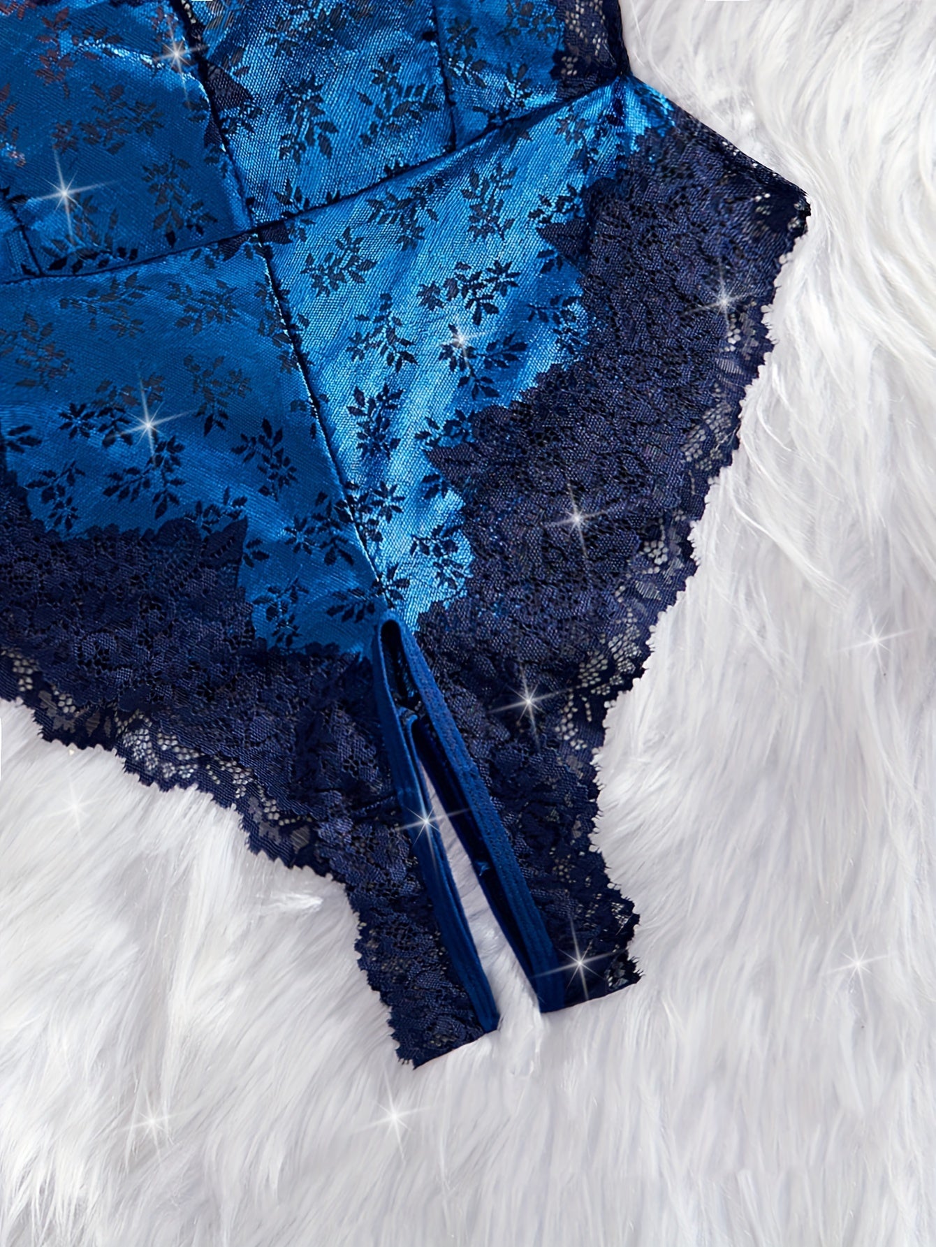 Women's Lace-Up Bodysuit with Sheer Back and Open Crotch