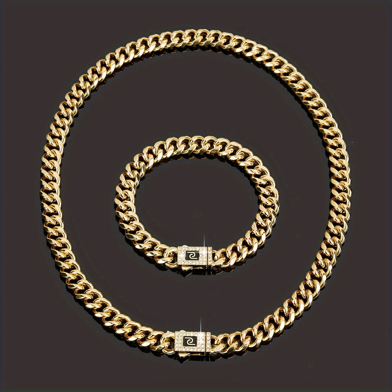 Women’s Jewelry Set Necklace and Bracelet Premium Gold Tone Elegant Gift