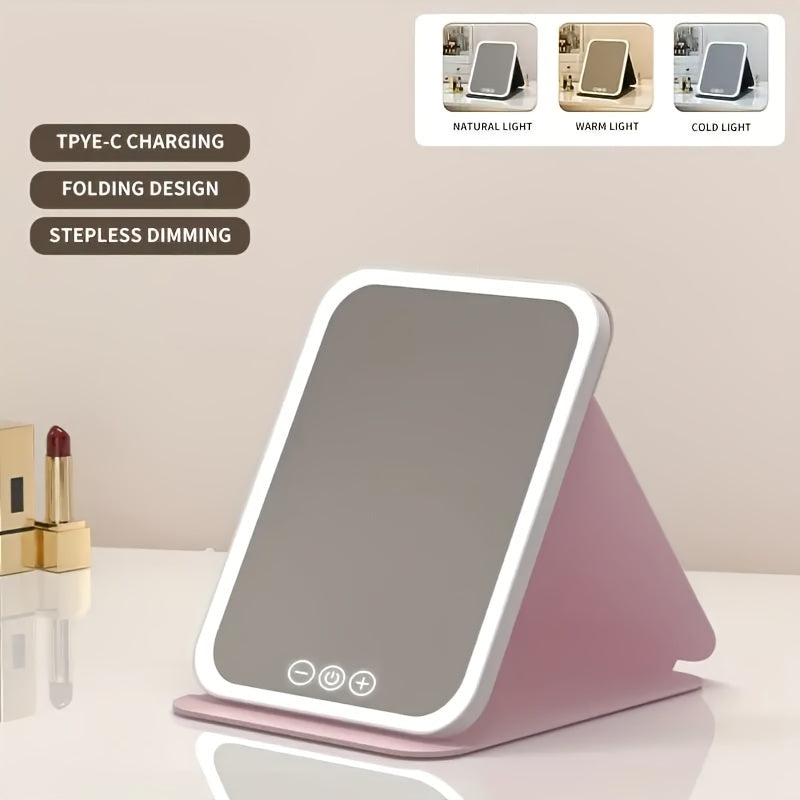 Ayollar uchun makiyaj uchun oynali chiroqlar, sozlanadigan sensorli ekran, qayta zaryadlanuvchi stol usti zargarlik