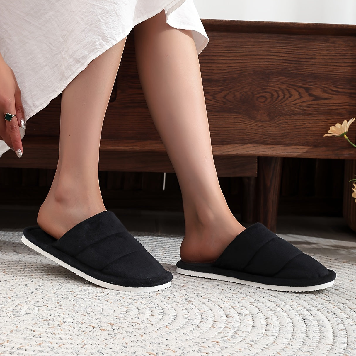 Унисекс плюшевые тапочки для пар, нескользящая толстая подошва, домашние обувь