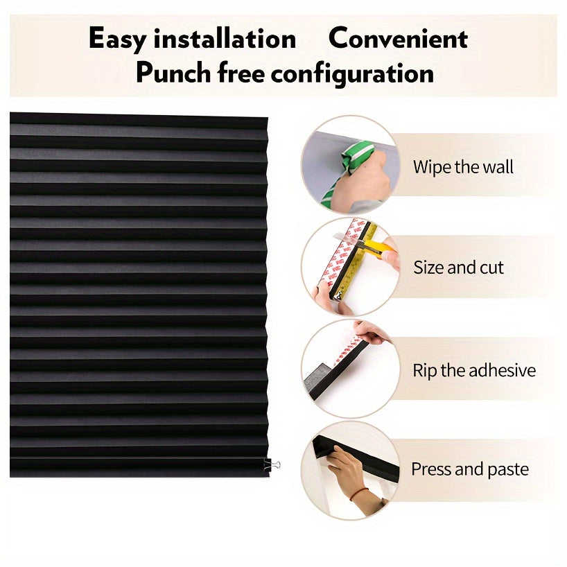 Adjustable Pleated Shade Curtains for Bedroom Office Living Room Non-Woven Fabric Privacy