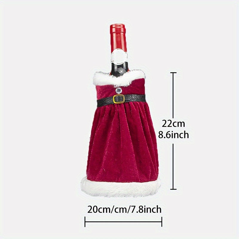 Christmas Red Wine Bottle Cover with Leak-Proof Travel Case and Cute Polyester Sweater Design