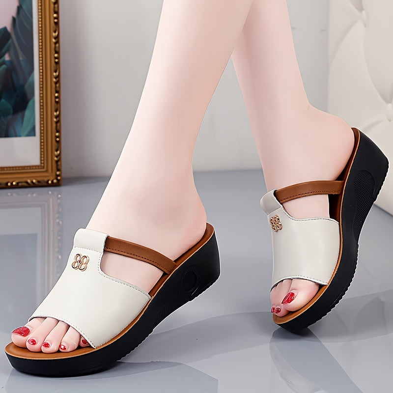 Women's Wedge Sandals Open Toe Platform Slip-On Summer Comfort