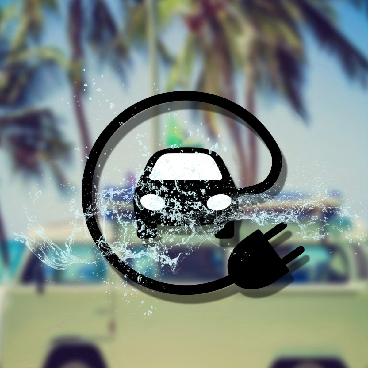 Electric Vehicle Charging Port Decal Matte Vinyl Self-Adhesive Car Exterior Accessory