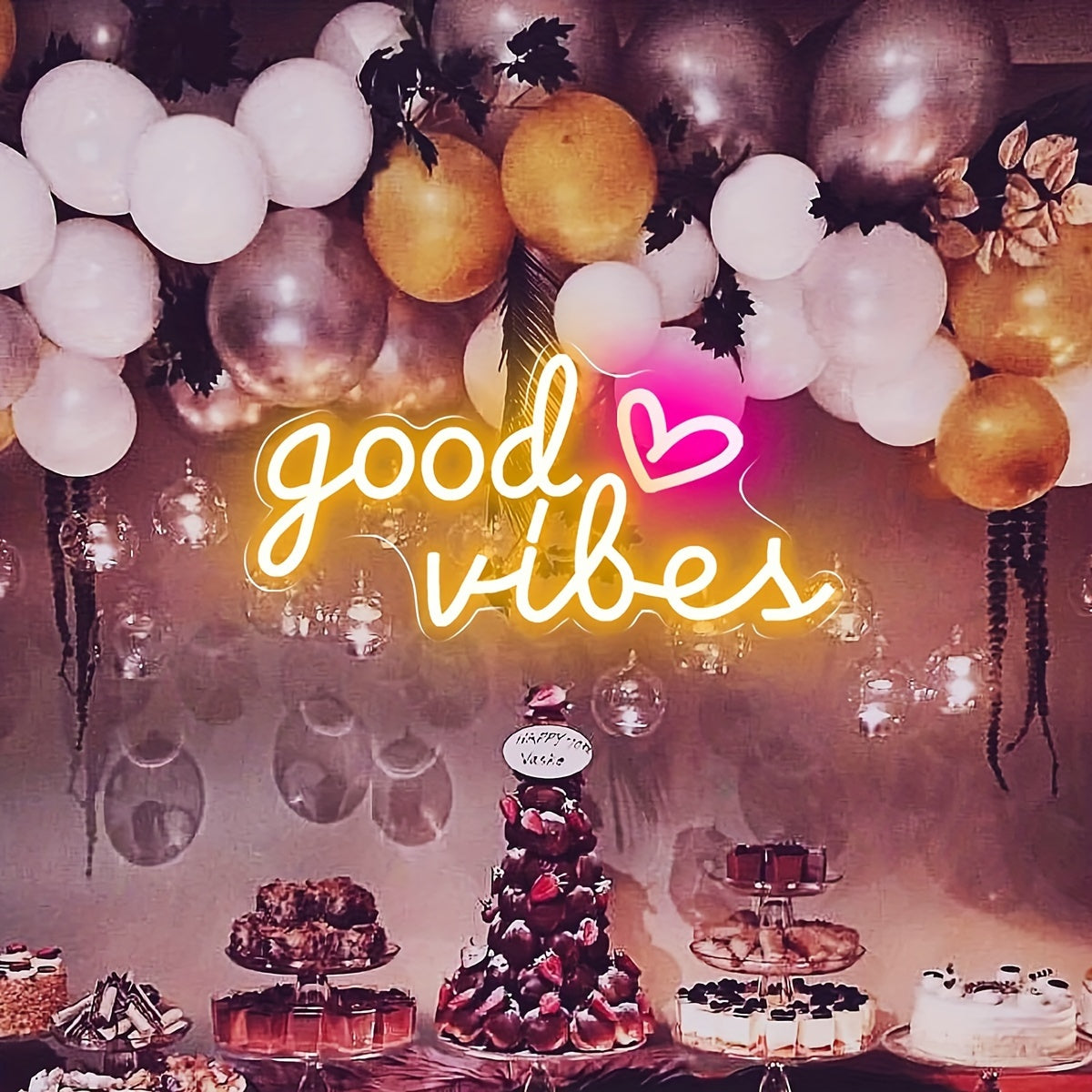 Neon Sign with Warm Yellow and Pink LED Lights 39.88cm x 20.07cm USB Powered Adjustable Brightness for Parties Weddings Clubs Bars Game Rooms Cafes