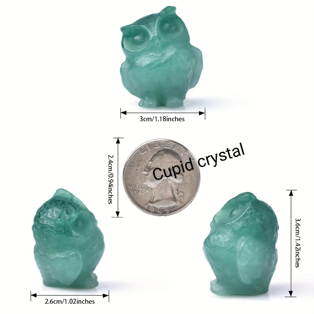 Crystal Carved Owl Figurine for Home Decor and Gift