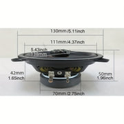 Altavoces coaxiales para coche de 12.7cm 4 vías con cubierta antipolvo y cables para sonido de rango completo