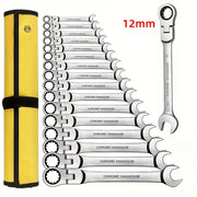 Ratchet kaliti 72 tishli 180° aylanadigan mustahkam metall avtomobil DIY ta'mirlash