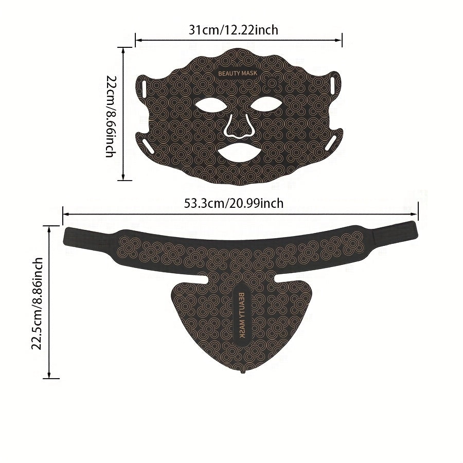 Silicone LED Face and Neck Mask with Rechargeable Battery Multi-Color Beauty Device