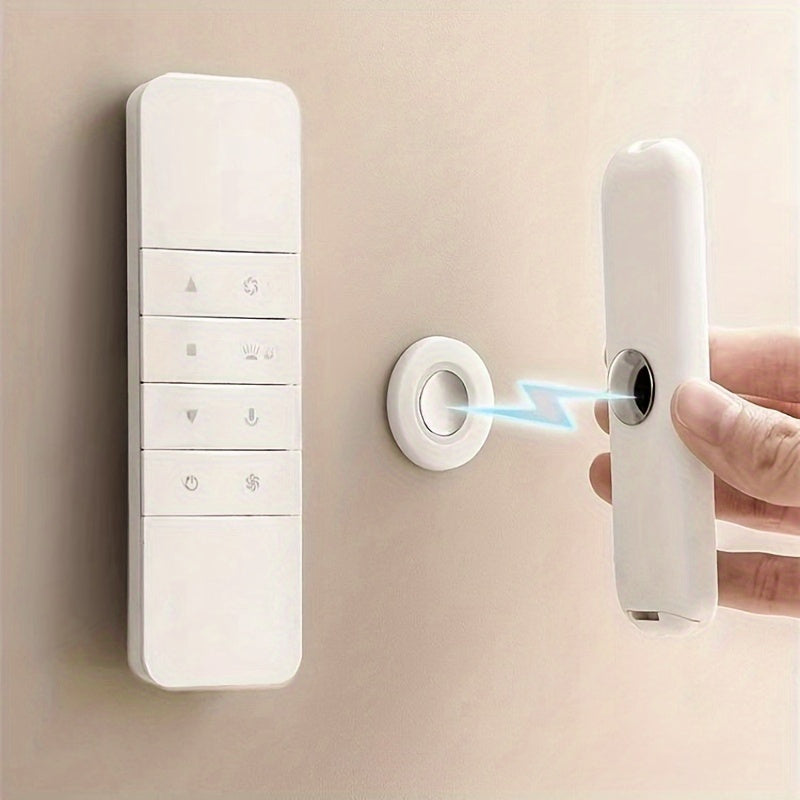 Magnetic Circle Remote Control Holder with 6 Metal Wall Mount Hooks No Drilling