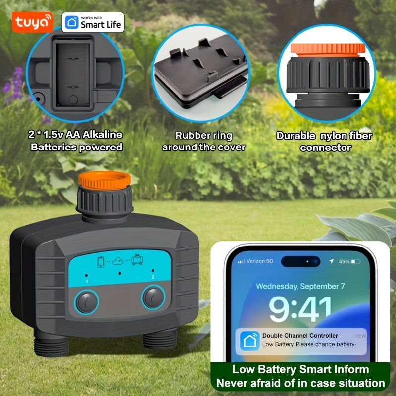 Wireless Smart Sprinkler Timer for Garden Irrigation with App Control and Adjustable Valve
