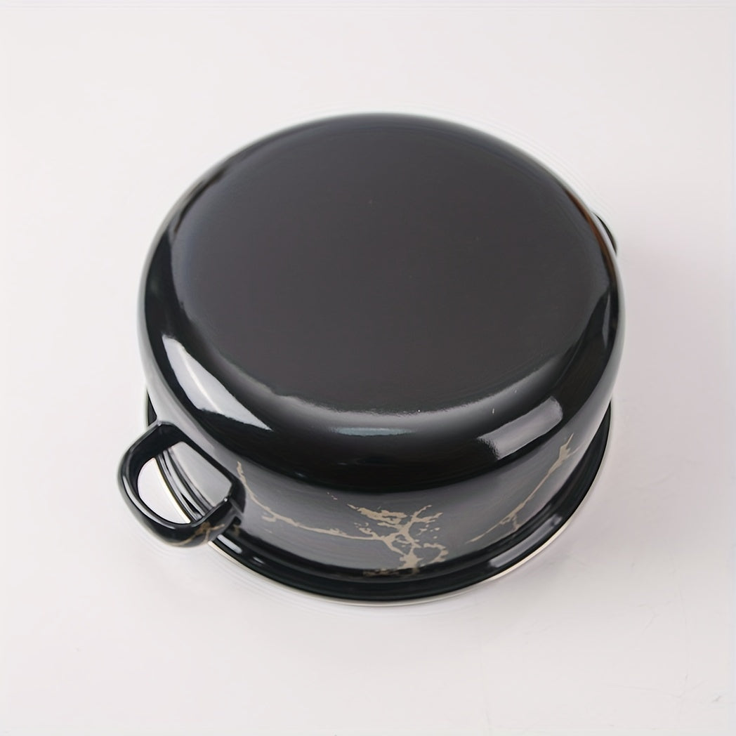 Juego de utensilios de esmalte de 5 piezas, ollas y sartenes duraderas para cocinas de gas, inducción y llama abierta