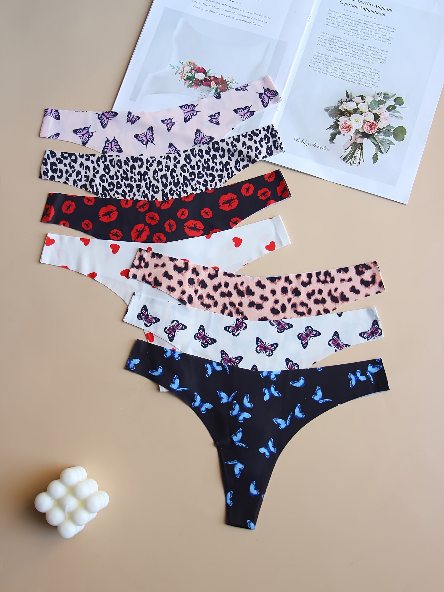 Seamless Thongs for Women Breathable Graphic Print Comfortable Underwear
