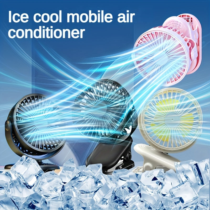 Mini Portable Clip-On USB Rechargeable Fan for Students Dorms Classroom