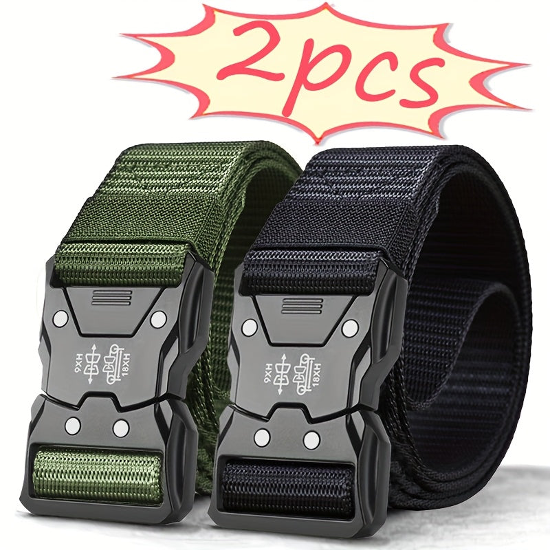 Unisex Tactical Nylon Belt Breathable Canvas Quick Release for Outdoor Training