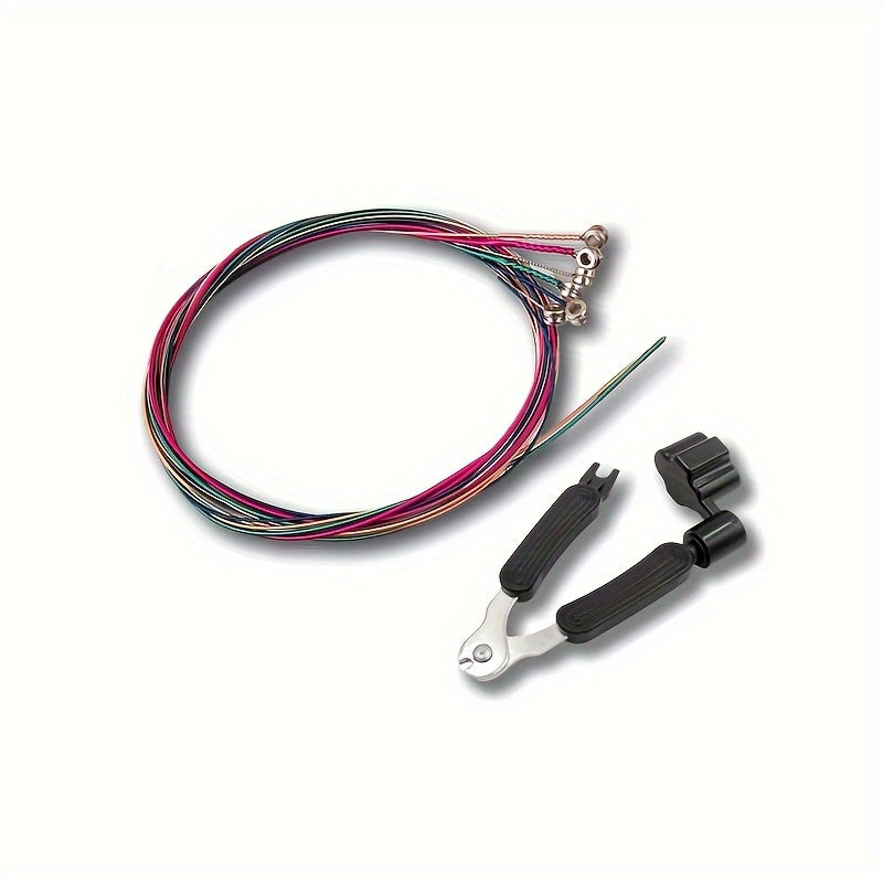 6-Piece Steel Acoustic Guitar Strings Set with 3-in-1 String Winder Tool
