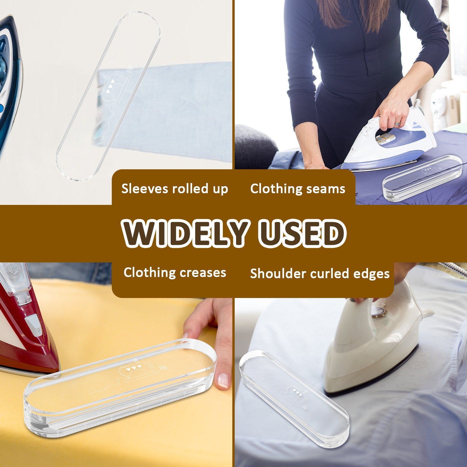 Acrylic Quilter's Clapper for Sewing and Quilting, Heat-Resistant Ironing Tool