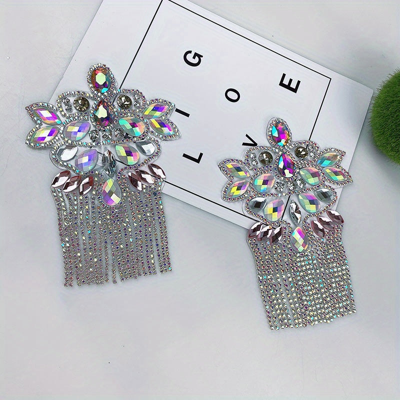 Unisex Glass Rhinestone Flower Applique for Wedding Dresses Shoes and Bags