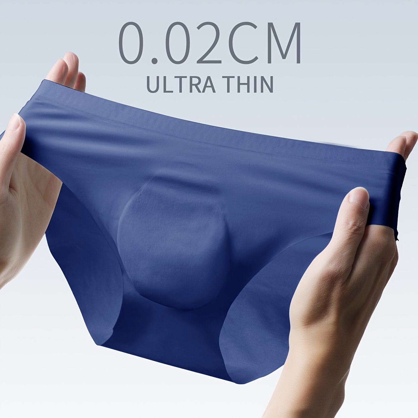 Men's Seamless Breathable Nylon Spandex Briefs with Transparent Crotch