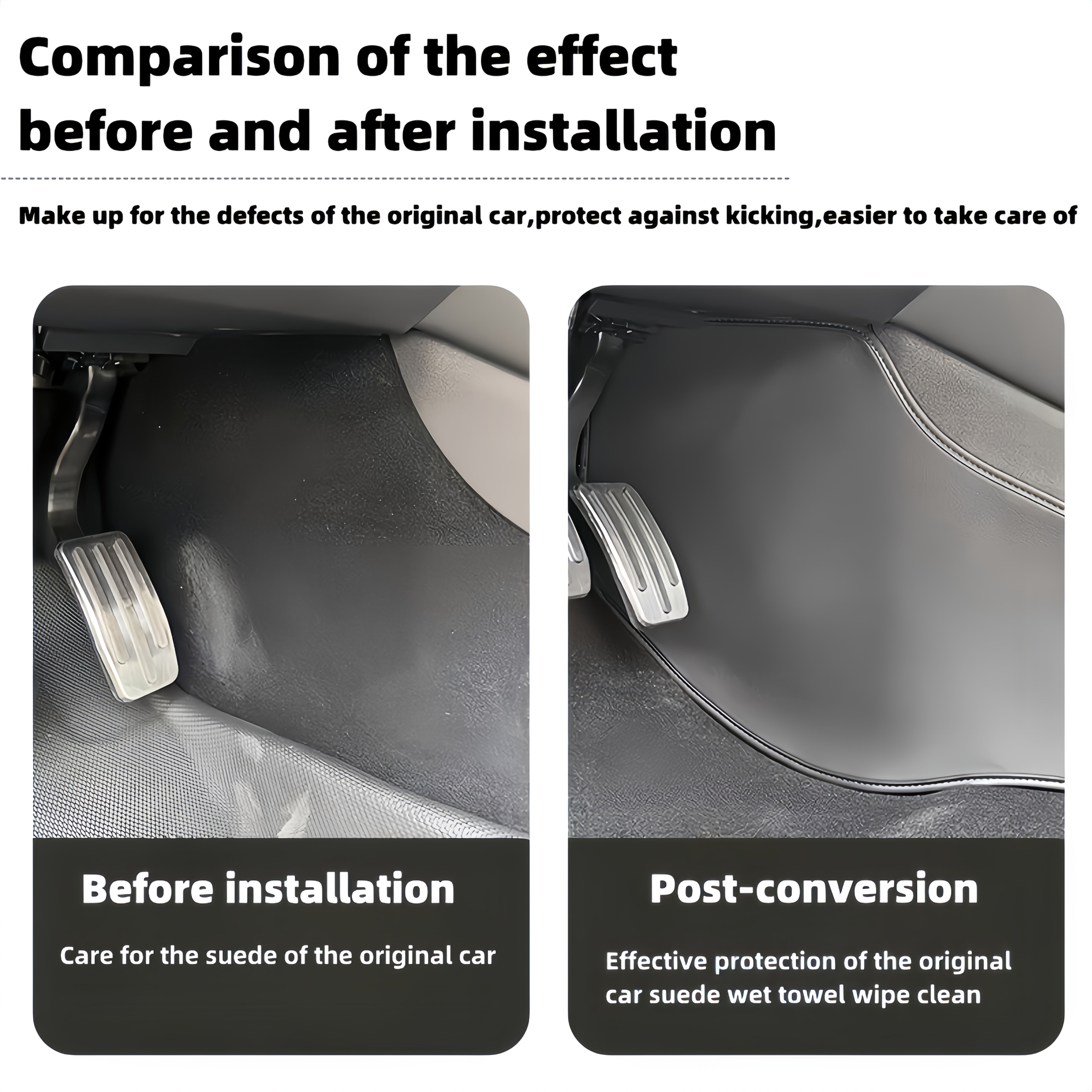 Center Control Kick-Proof Pads Velvet Interior Trim Accessories for Tesla Model 3 Model Y